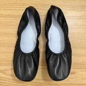 *gently worn* Reformation black leather flats, 6.5